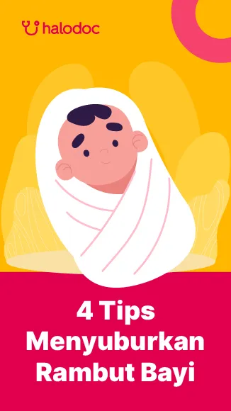 Ibu sedang memijat kulit kepala bayi menggunakan minyak kelapa hangat untuk merangsang pertumbuhan rambut