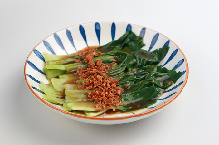 Tumis Sawi Hijau dengan Bawang Putih