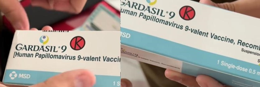 kemasan vaksin HPV gardasil 9 (Sumber: https://www.tiktok.com/@audigace)