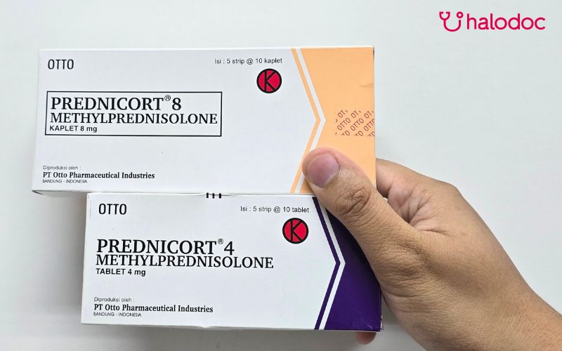 Kemasan Prednicort 4 mg dan 8 mg 10 Tablet
