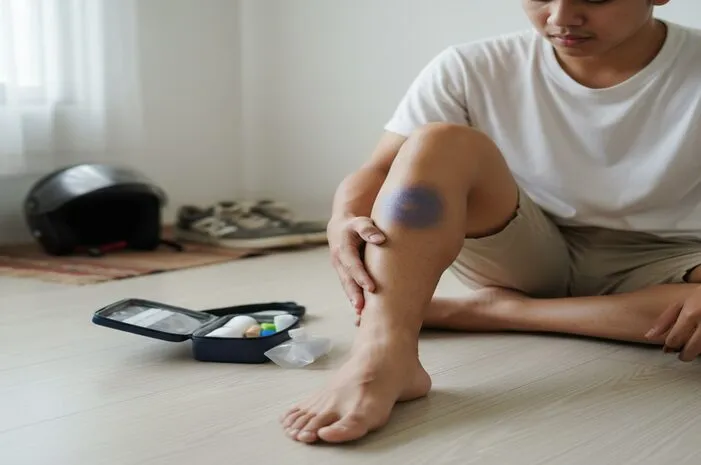 Tips Atasi Kaki Memar Jatuh dari Motor Agar Cepat Sembuh