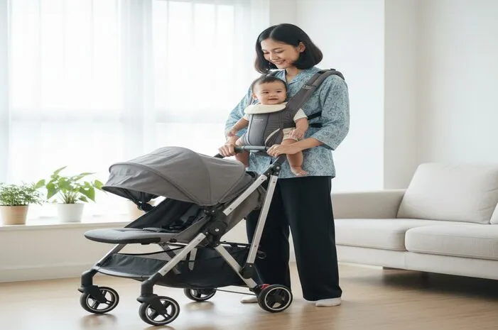 Stroller Bayi Lipat Portable untuk Liburan Praktis