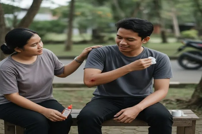 Luka di Siku Jatuh dari Motor? Ini Pertolongan Awalnya