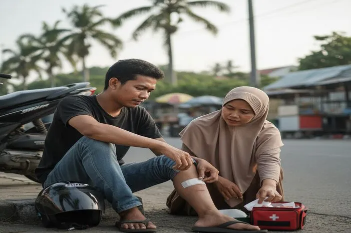 Lutut Berdarah Jatuh dari Motor? Jangan Panik, Lakukan Ini!