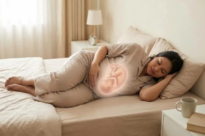 Gambar Posisi Janin Tidur Miring Kanan: Aman?