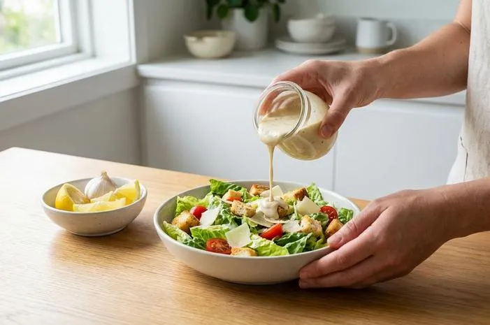 Bikin Caesar Salad Dressing Mudah: Gurihnya Bikin Nagih