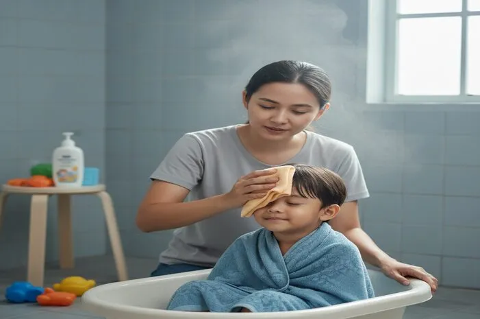 Bolehkah Anak Demam Mandi? Ya, Asal Airnya Hangat!