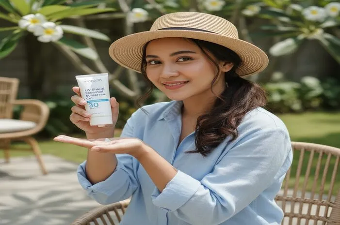 Wardah UV Shield Essential Sunscreen Gel, Glowing Tanpa Lengket