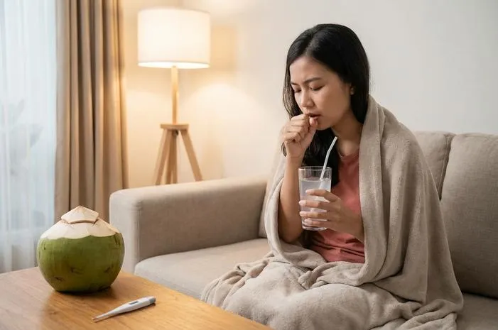 Minum Air Kelapa Saat Demam dan Batuk, Ini Manfaatnya