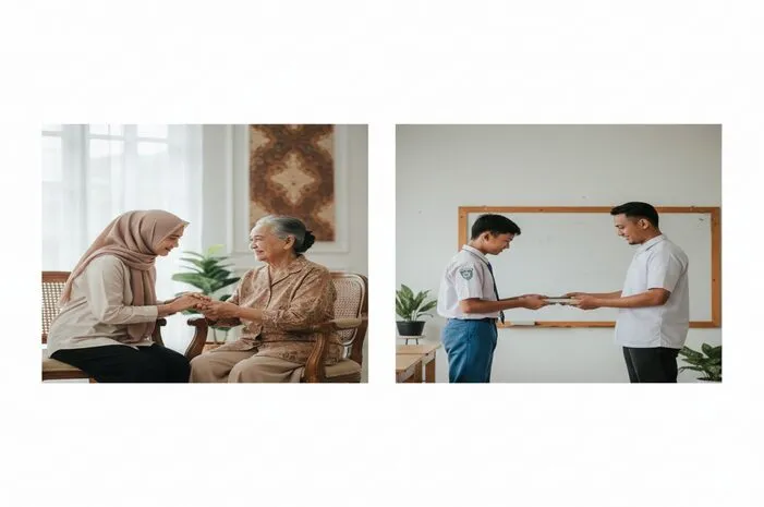 2 Contoh Perilaku Hormat Patuh Orang Tua dan Guru