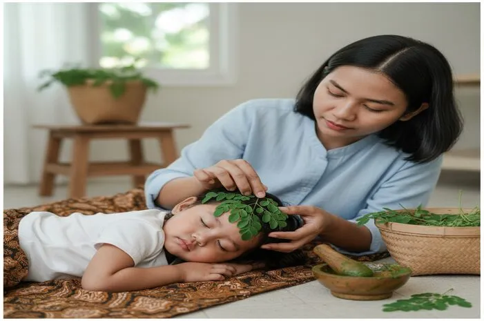 Mudah! Turunkan Panas Anak dengan Daun Kelor Alami