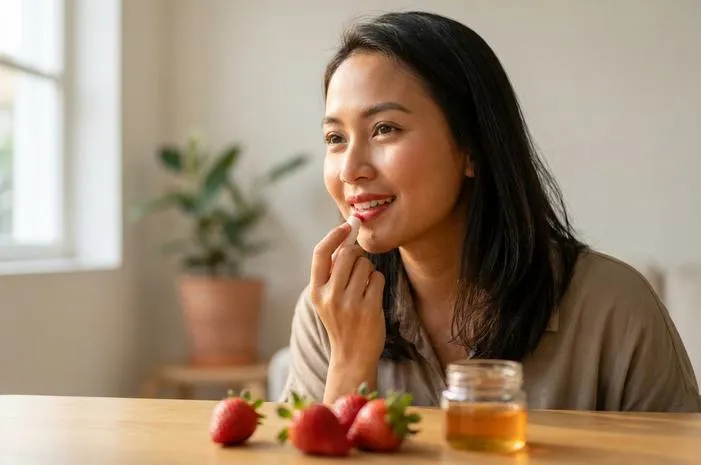 Gampang Banget! Membuat Bibir Merah Alami Merona