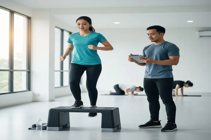 Fitness test awal dengan pengukuran kondisi tubuh jadi baseline penting untuk program personal dari AI coach
