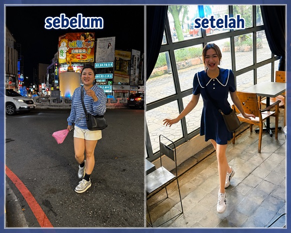 before after diet halofit vicky shu pakai program Halofit by Halodoc